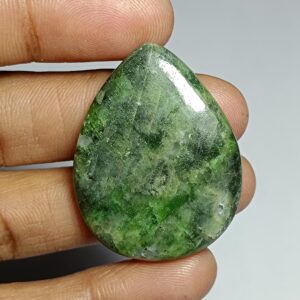 Natural Diopside Cabochon: Loose Gemstone For Jewelry Making (38x29mm, 59cts)
