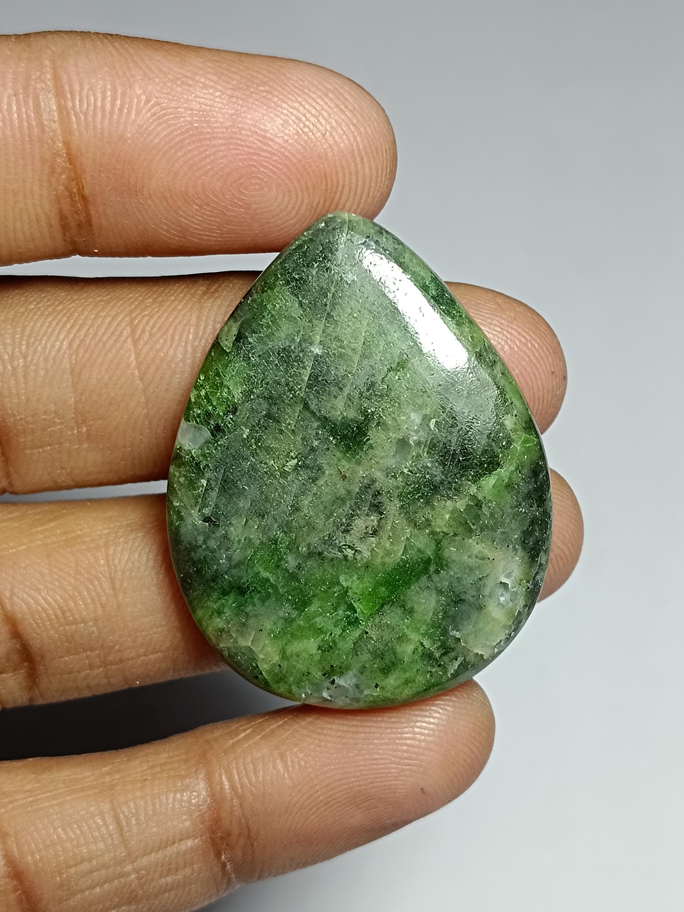 Natural Diopside Cabochon: Loose Gemstone For Jewelry Making (38x29mm, 59cts) Natural Diopside Cabochon: Loose Gemstone For Jewelry Making (38x29mm, 59cts)