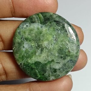 Natural Diopside Cabochon: Loose Gemstone For Jewelry Making (36x35mm, 88cts)