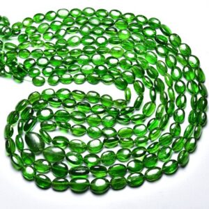 Chrome Diopside Nuggets Oval Beads - 14 inches - Natural Most Beautiful Smooth Chrome Diopside Oval - Size is 4x5- 6x8 mm #2167 Chrome Diopside Nuggets Oval Beads - 14 inches - Natural Most Beautiful Smooth Chrome Diopside Oval - Size is 4x5- 6x8 mm #2167