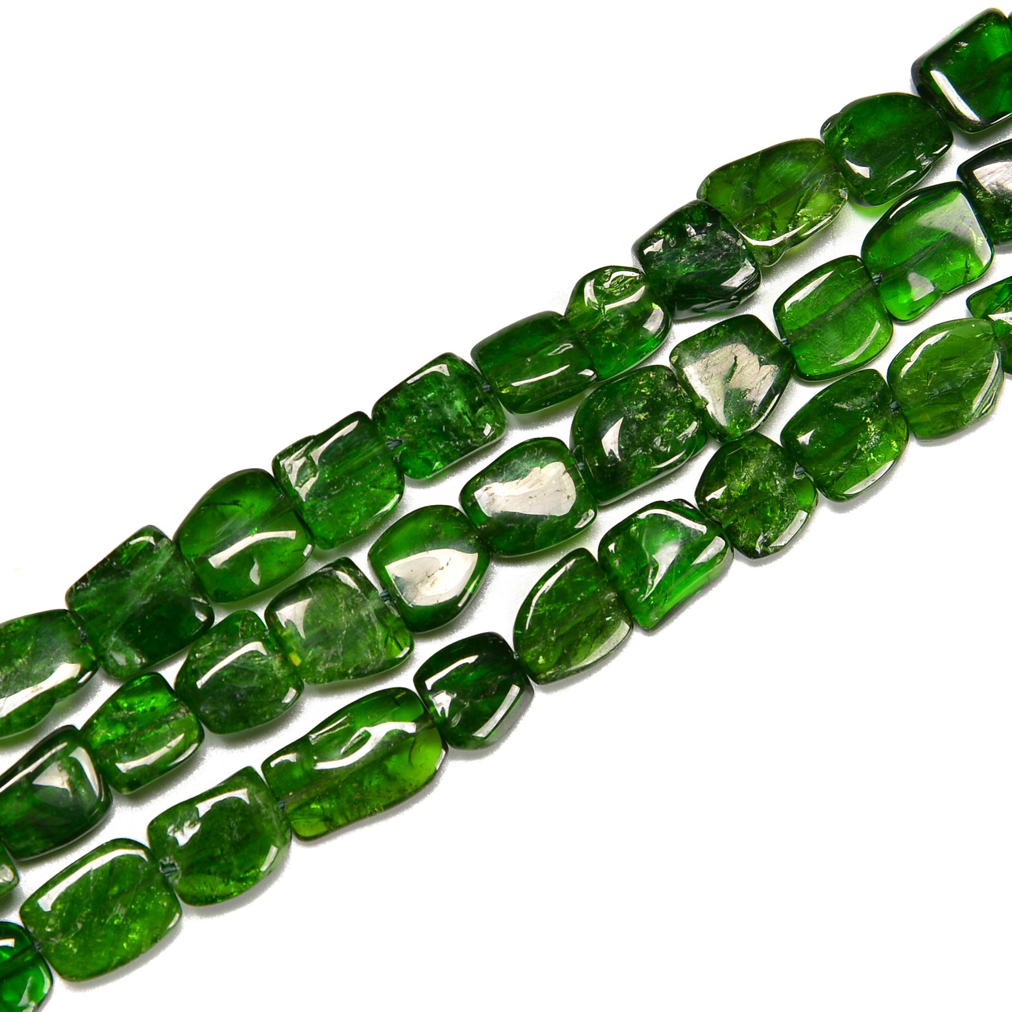 Natural Diopside Nugget Slice Beads Size 5x7mm 7x8mm 8x12mm 15.5'' Strand