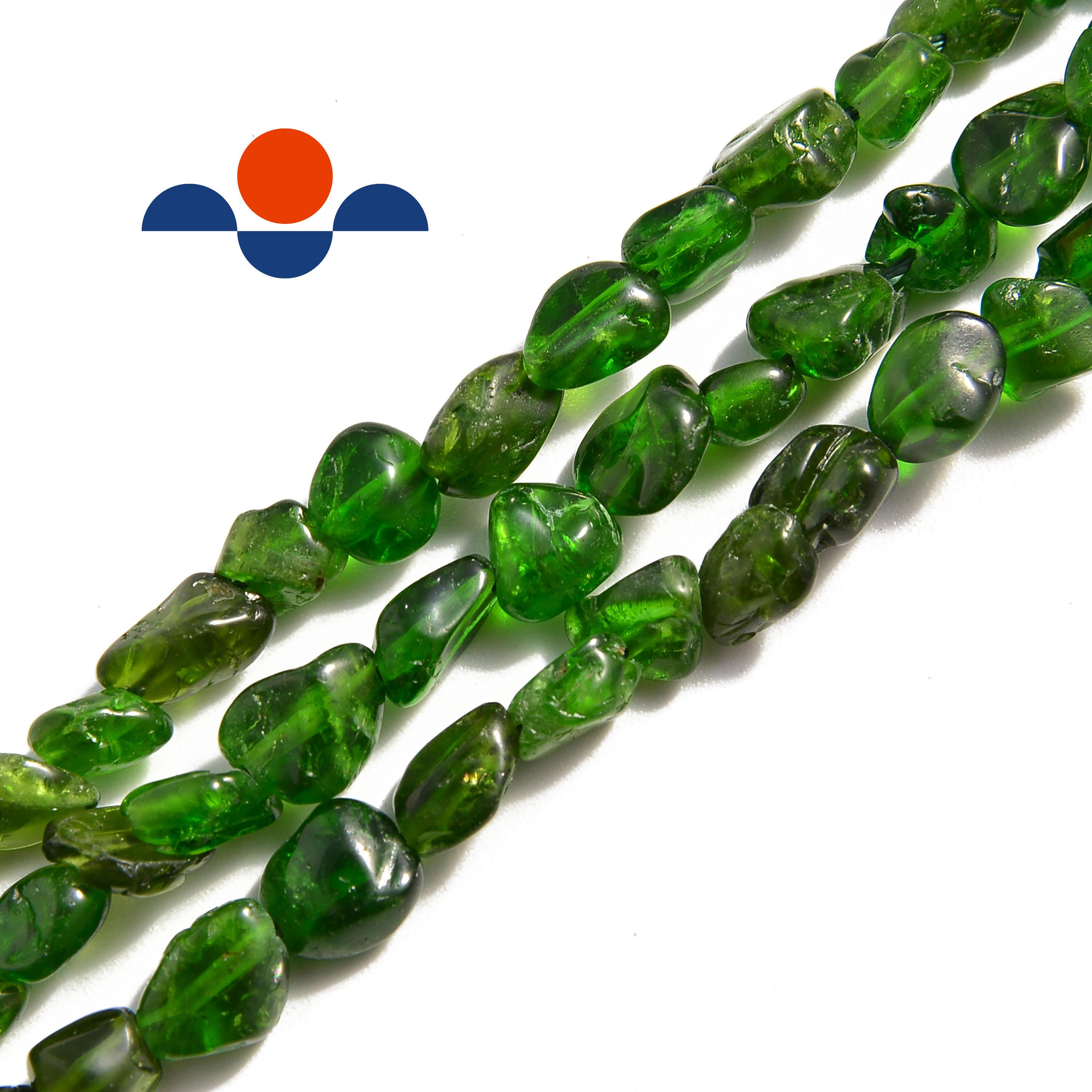 Natural Diopside Side Drill Pebble Nugget Chips Beads Approx 5x8mm 15.5" Strand
