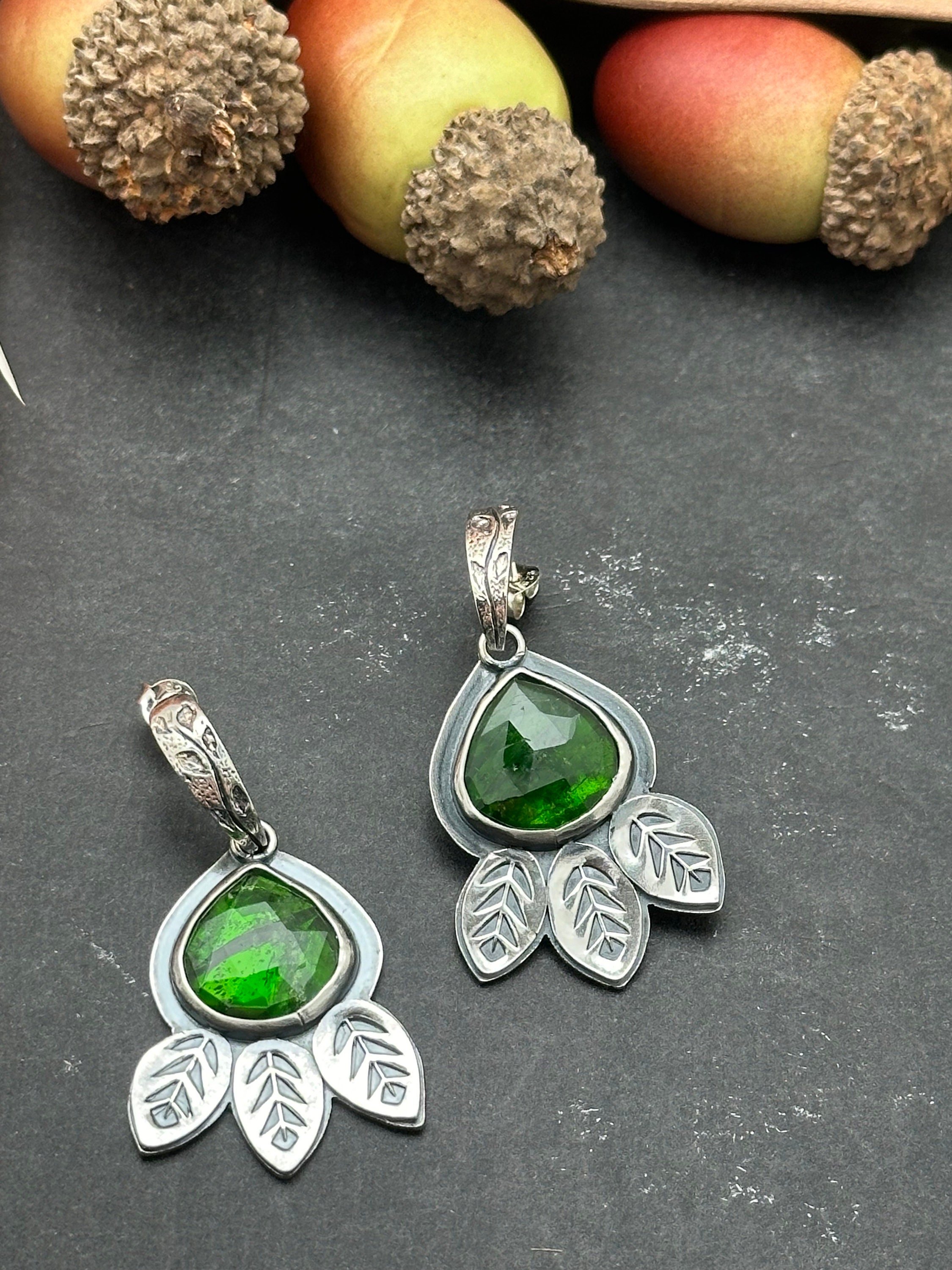 Chrome Diopside Artisan Earrings Chrome Diopside Artisan Earrings