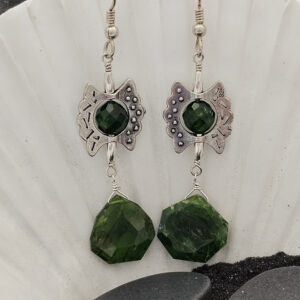 Chrome Diopside butterfly Inspired Earrings