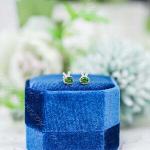 Dainty Chrome Diopside Earrings, Sterling Silver Studs, Earrings for Animal Lovers