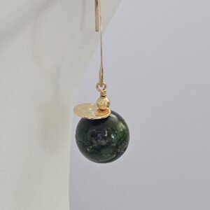 Gold Filled Green Diopside Apple Earrings