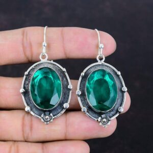 Handmade Chrome Diopside Earrings: 925 Sterling Silver Gemstone Jewelry