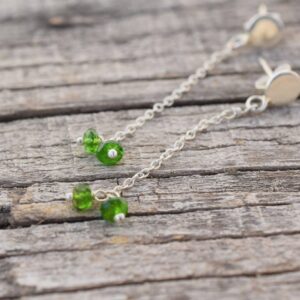 Natural Chrome Diopside Earring In 925 Sterling Silver, Artisan Earrings, Silver Jewelry, Designer Earring, Birthstone, Handmade, Gift Her