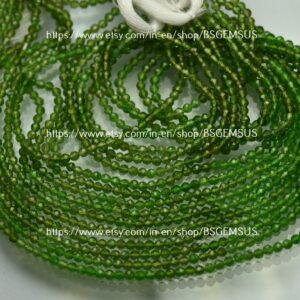 13 Inch Strand,Natural Chrome Diopside Faceted Rondelles. Size 2.40mm