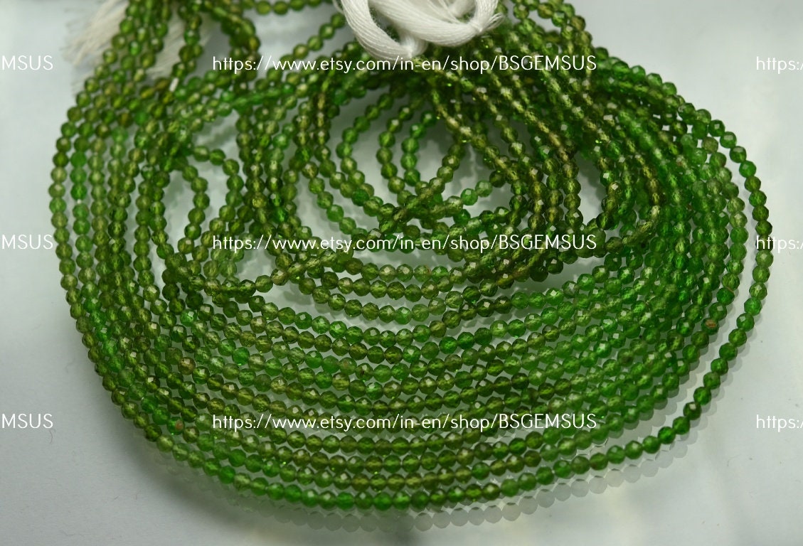 13 Inch Strand,natural Chrome Diopside Faceted Rondelles. Size 2.40mm 13 Inch Strand,natural Chrome Diopside Faceted Rondelles. Size 2.40mm
