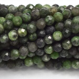 Diopside, 3mm Micro Faceted Round Beads, 15.5 Inch, Approx. 130 Beads (210025002)
