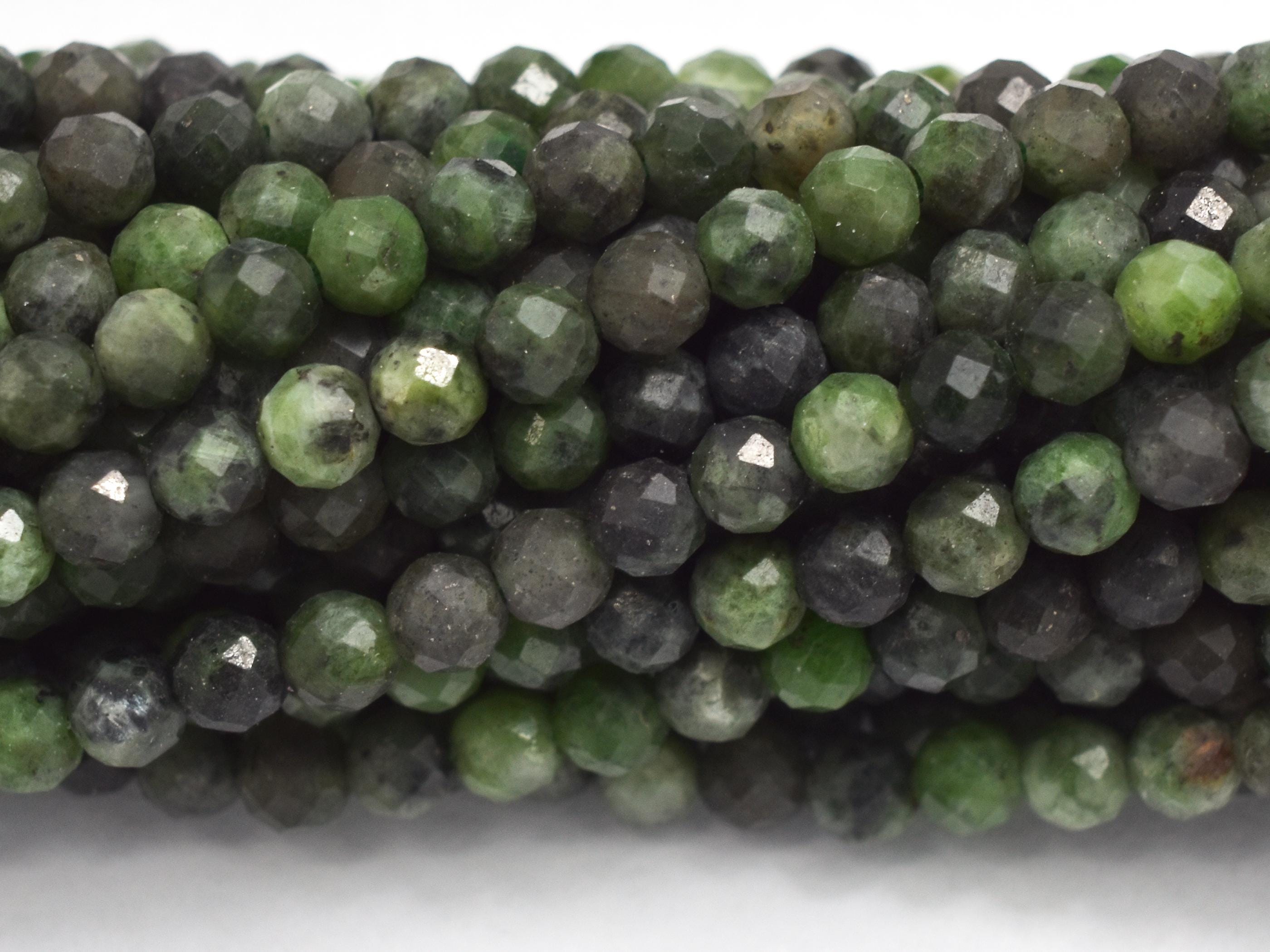 Diopside, 3mm Micro Faceted Round Beads, 15.5 Inch, Approx. 130 Beads (210025002)