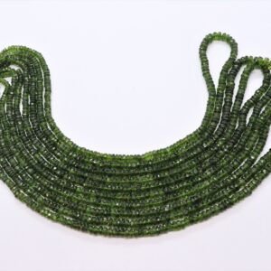 Aaa Beautiful Natural Chrome Diopside Faceted Rondelle Beads, 3-4 Mm Chromediopside Gemstone Beads, 17" Faceted Green Diopside Beads Strand
