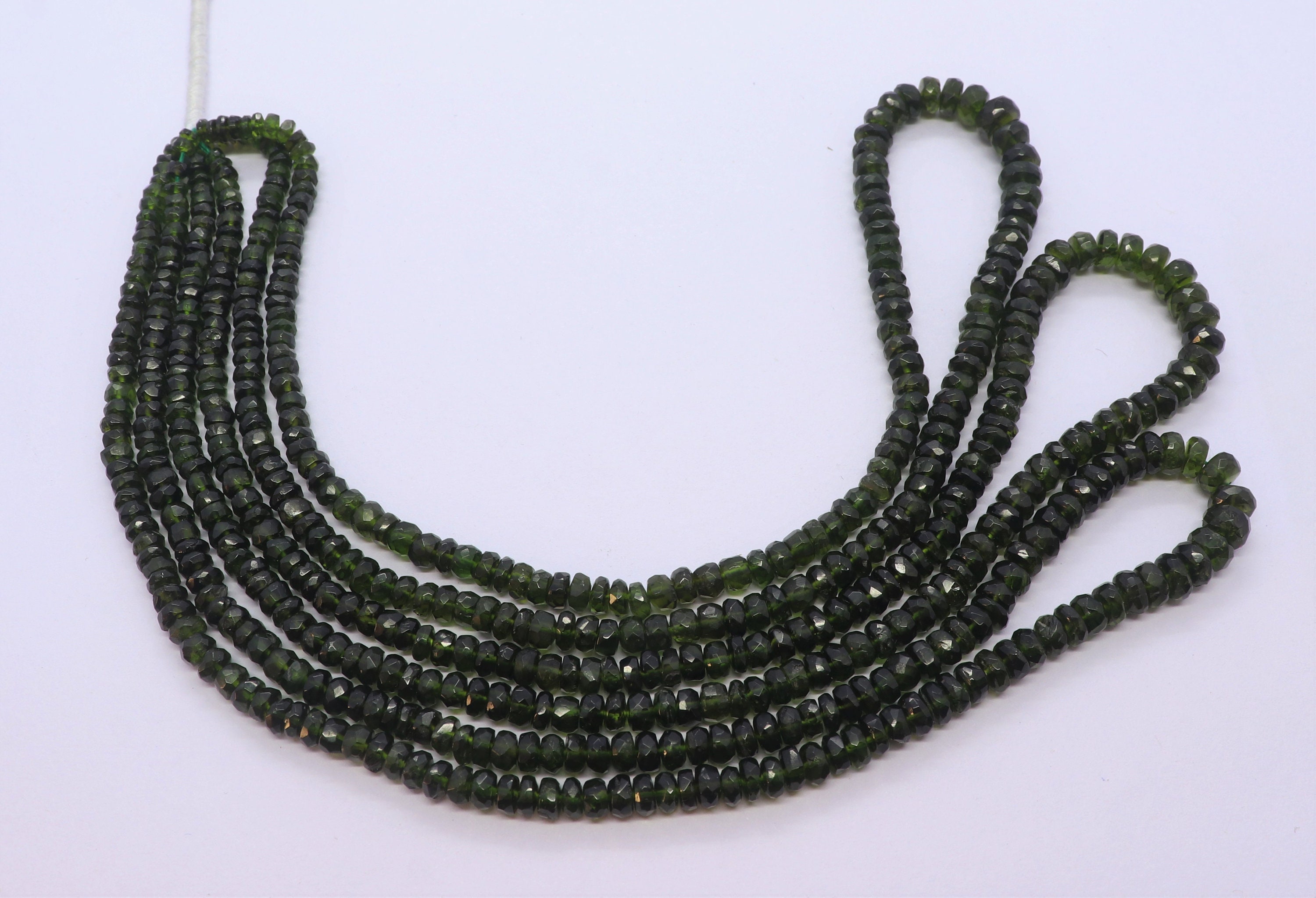 Aaa Natural Chrome Diopside Faceted Rondelle Beads, 3.5-5.5 Mm Chromediopside Gemstone Beads, 17" Faceted Green Diopside Beads For Jewelry Aaa Natural Chrome Diopside Faceted Rondelle Beads, 3.5-5.5 Mm Chromediopside Gemstone Beads, 17" Faceted Green Diopside Beads For Jewelry