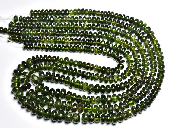 Beautiful Big Chrome Diopside Rondelle Bead - Natural Super Quality Chrome Diopside Faceted Rondelles - Size Is 5- 7 Mm #262