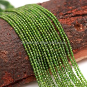 Beautiful Chrome Diopside Faceted Round Gemstone Beads - Natural Chrome 2mm Round Beads/ Loose Gemstone Beads For Making Jewelry Craft