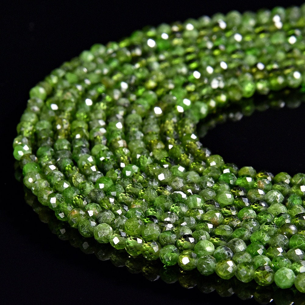 Natural Chrome Diopside Gemstone Grade A Micro Faceted Round 3mm Loose Beads 15 Inch Full Strand (80019460-p104)