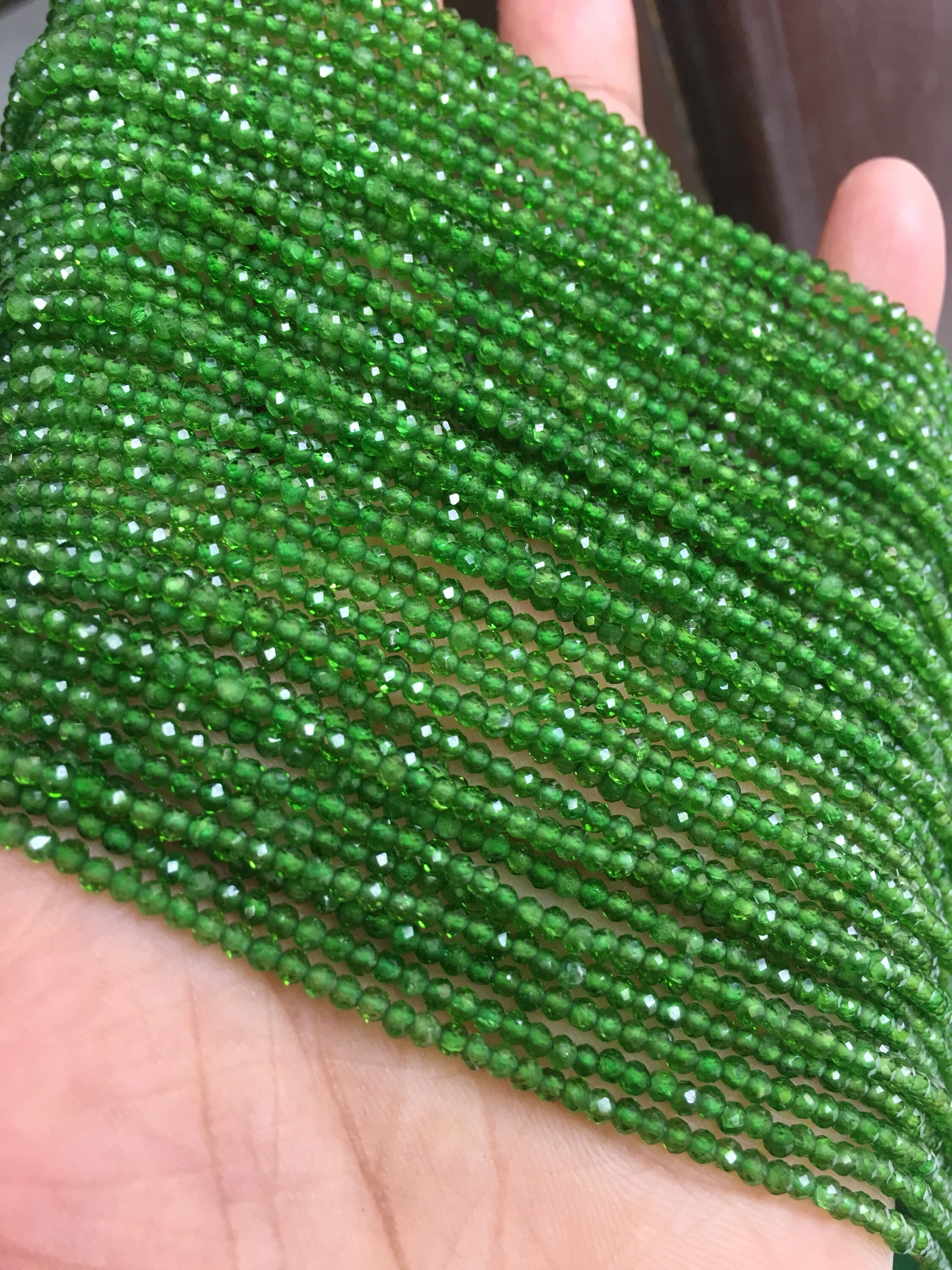 Natural Green Chrome Diopside Micro Faceted Round Gemstone Beads, Size- 2.2 Mm Mini Tiny Stone, 13 Inch Strand Healing Health Stone Beads Natural Green Chrome Diopside Micro Faceted Round Gemstone Beads, Size- 2.2 Mm Mini Tiny Stone, 13 Inch Strand Healing Health Stone Beads