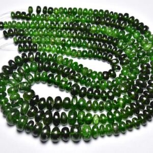 Rare Big Chrome Diopside Rondelle Bead - Natural Most Beautiful Chrome Diopside Faceted Rondelles - Size is 5 -8  mm #835