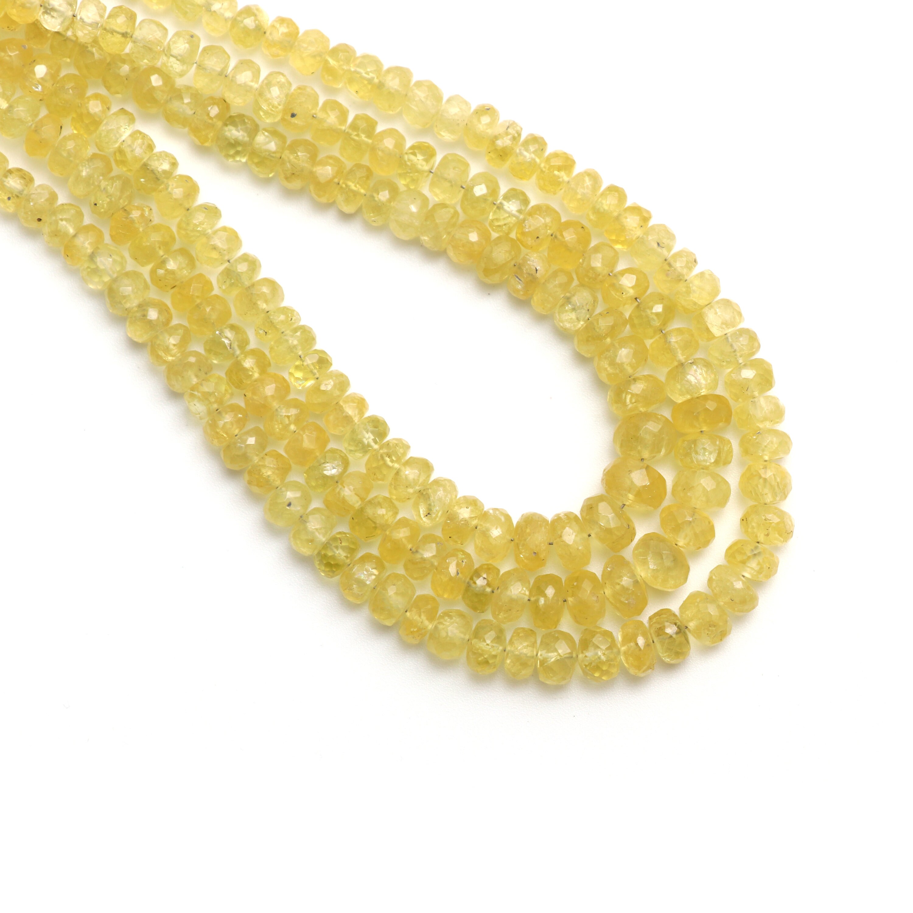 Yellow Diopside Faceted Rondelle Beads, 5 Mm To 7 Mm, Yellow Diopside Jewelry Handmade Gift For Women, 18 Inches Strand, Price Per Strand