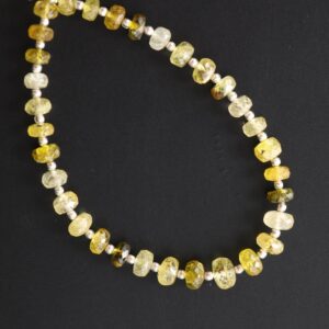 Yellow Diopside Faceted Rondelle Beads, 6 Mm To 8 Mm, Yellow Diopside Beads, Yellow Diopside, 8 Inch Full Strand, Price Per Strand