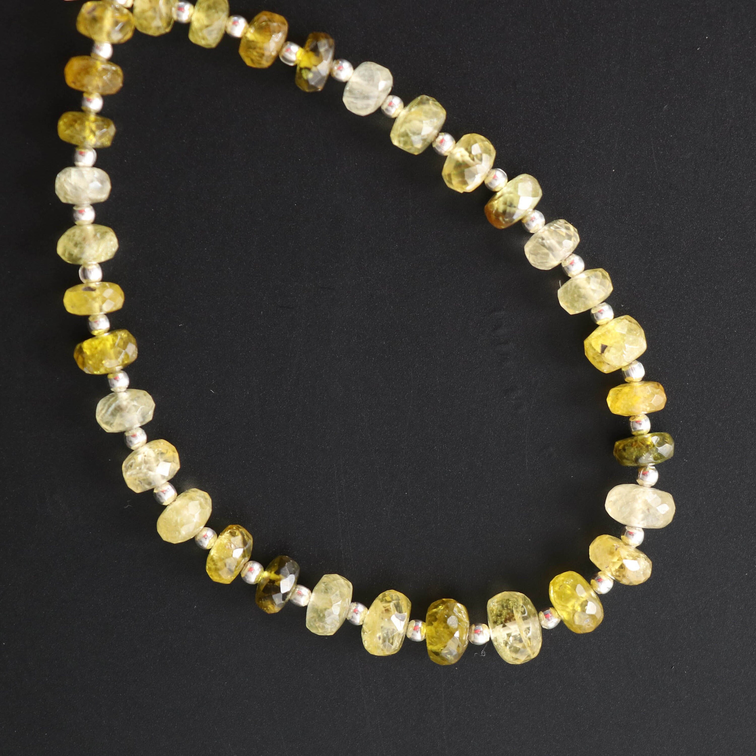 Yellow Diopside Faceted Rondelle Beads, 6 Mm To 8 Mm, Yellow Diopside Beads, Yellow Diopside, 8 Inch Full Strand, Price Per Strand