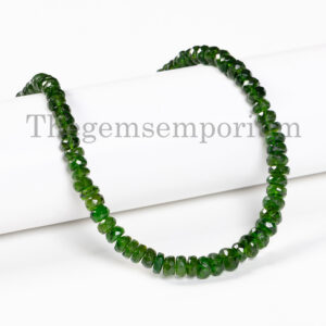 4.50-6 mm Chrome Diopside Beads Necklace Chrome Diopside Faceted Rondelle Necklace, Beaded Necklace, Gemstone Jewelry, Gift For Wife