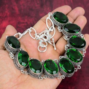 Chrome Diopside Necklace, 925 Sterling Silver Jewelry Gemstone Jewelry, Natural Jewelry, Adjustable Handmade Necklace, Anniversary Gifts