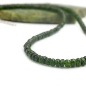 Chrome Diopside Necklace 925 Sterling Silver, Handmade Gemstone Jewelry, Designer Green Stone Necklace, Beaded Silver Necklace, Gift