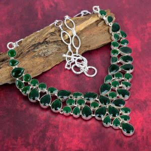 Chrome Diopside Necklace 925 Sterling Silver Necklace Adjustable Chain Necklace Chrome Diopside Gemstone Jewelry Handmade Necklace Wife Gift
