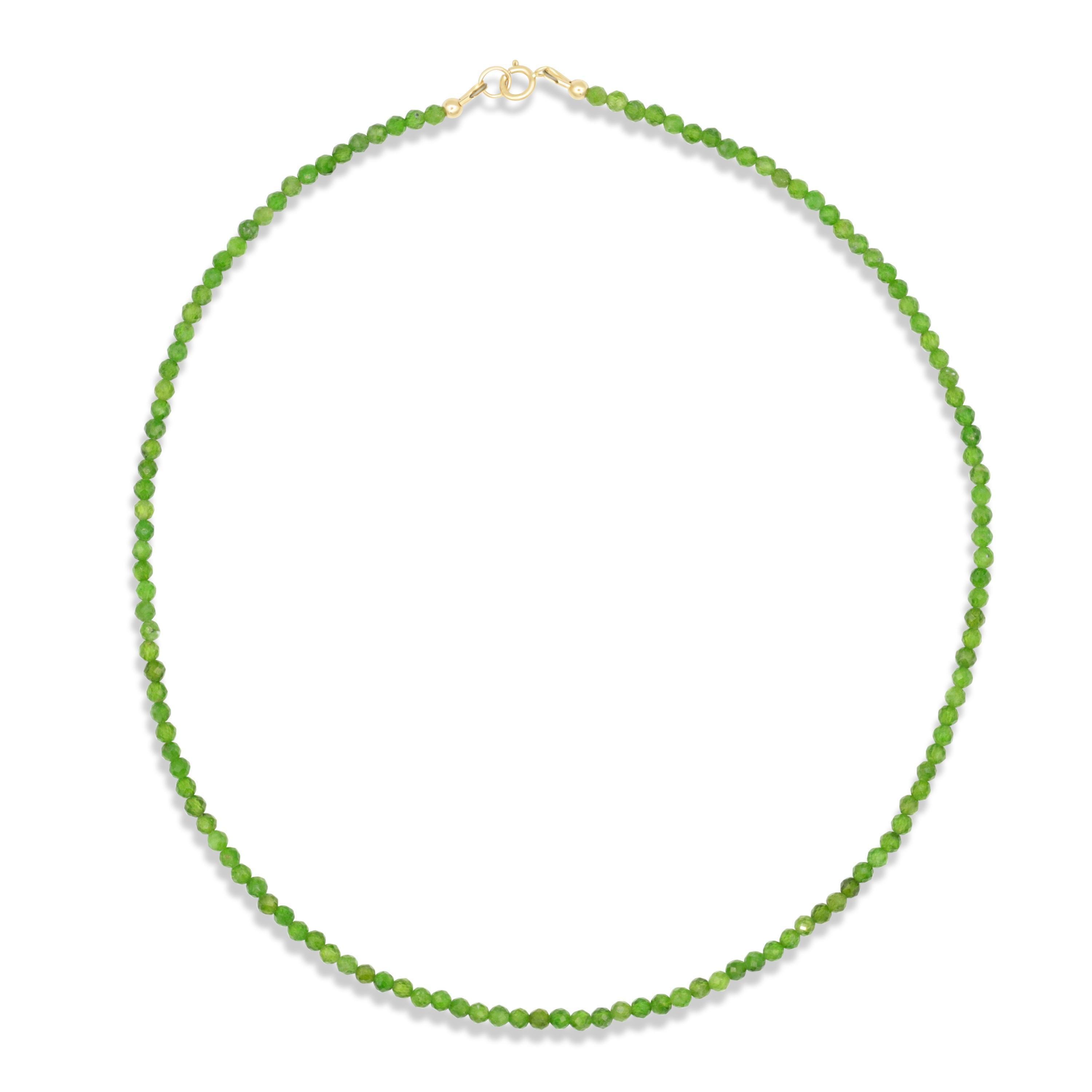 Chrome Diopside Necklace | Chrome Diopside Beaded Necklace [encp1028] | Green Chrome Diopside Necklace For Women