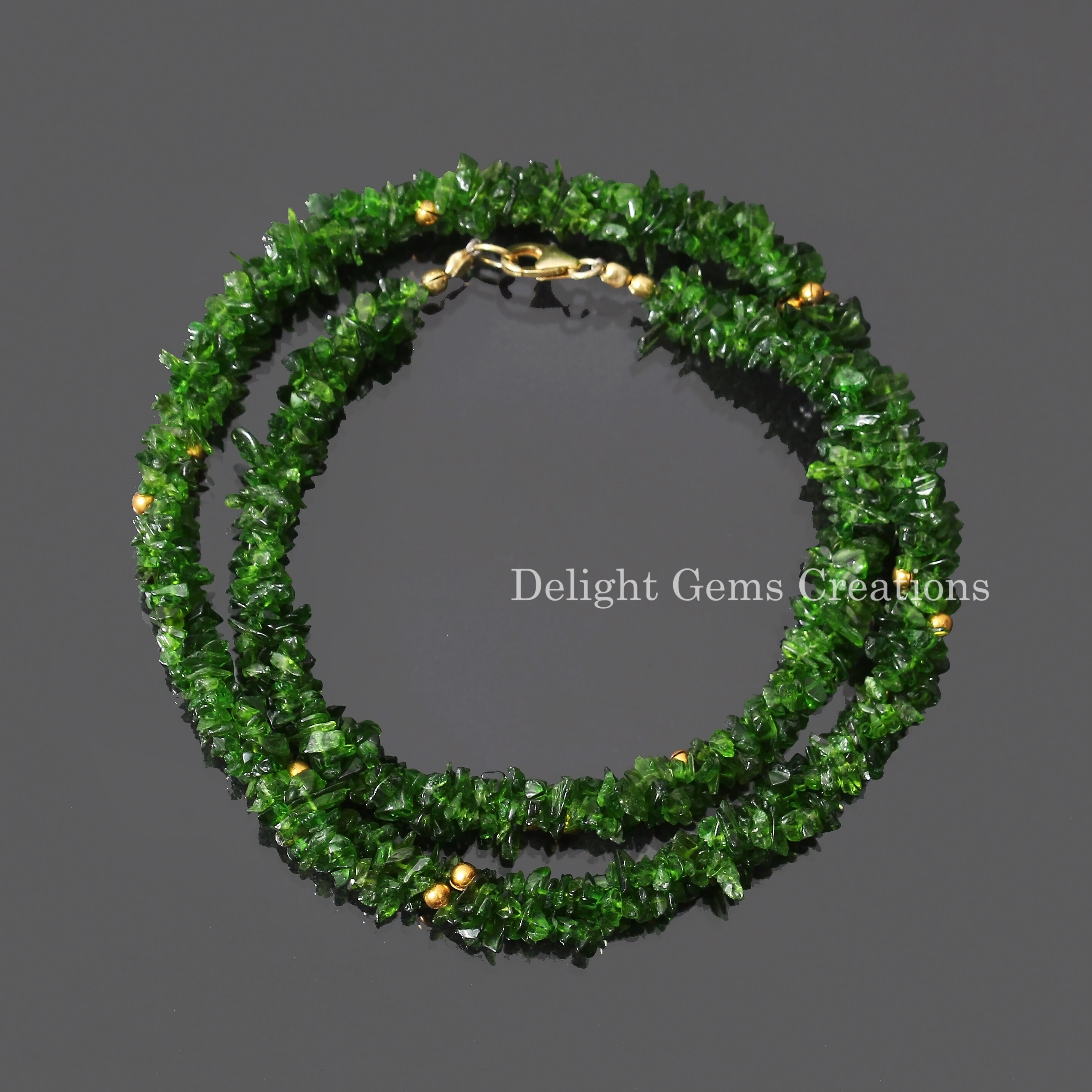 Genuine Chrome Diopside Beaded Necklace, 4-5mm Chrome Diopside Raw Uncut Chips Beads Necklace, Gift For Her (multiple Lengths Available)