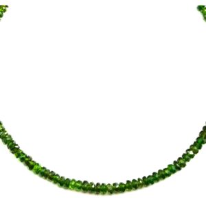 Green Chrome Diopside Necklace Natural Solid Strand 14k Gold Filled or Sterling Silver 18 19 Inch  Faceted Beaded Dainty Simple