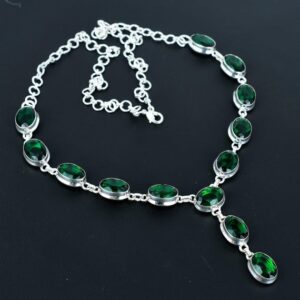 Handmade Chrome Diopside Necklace: 925 Sterling Silver Adjustable Chain