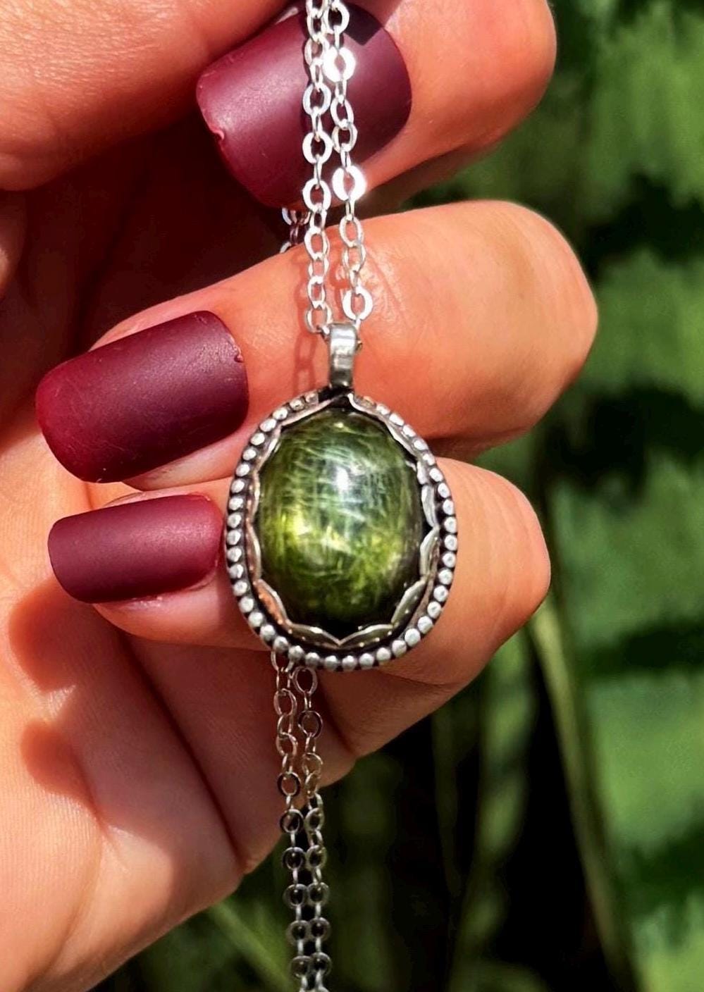 Diopside Necklace In Sterling Silver - For Personal Growth, Renewal, And Abundance - Rare Crystal - Healing Crystal - Diopside Crystal