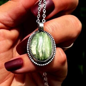 Diopside necklace in sterling silver - for personal growth, renewal, and abundance - rare crystal - healing crystal - Diopside crystal