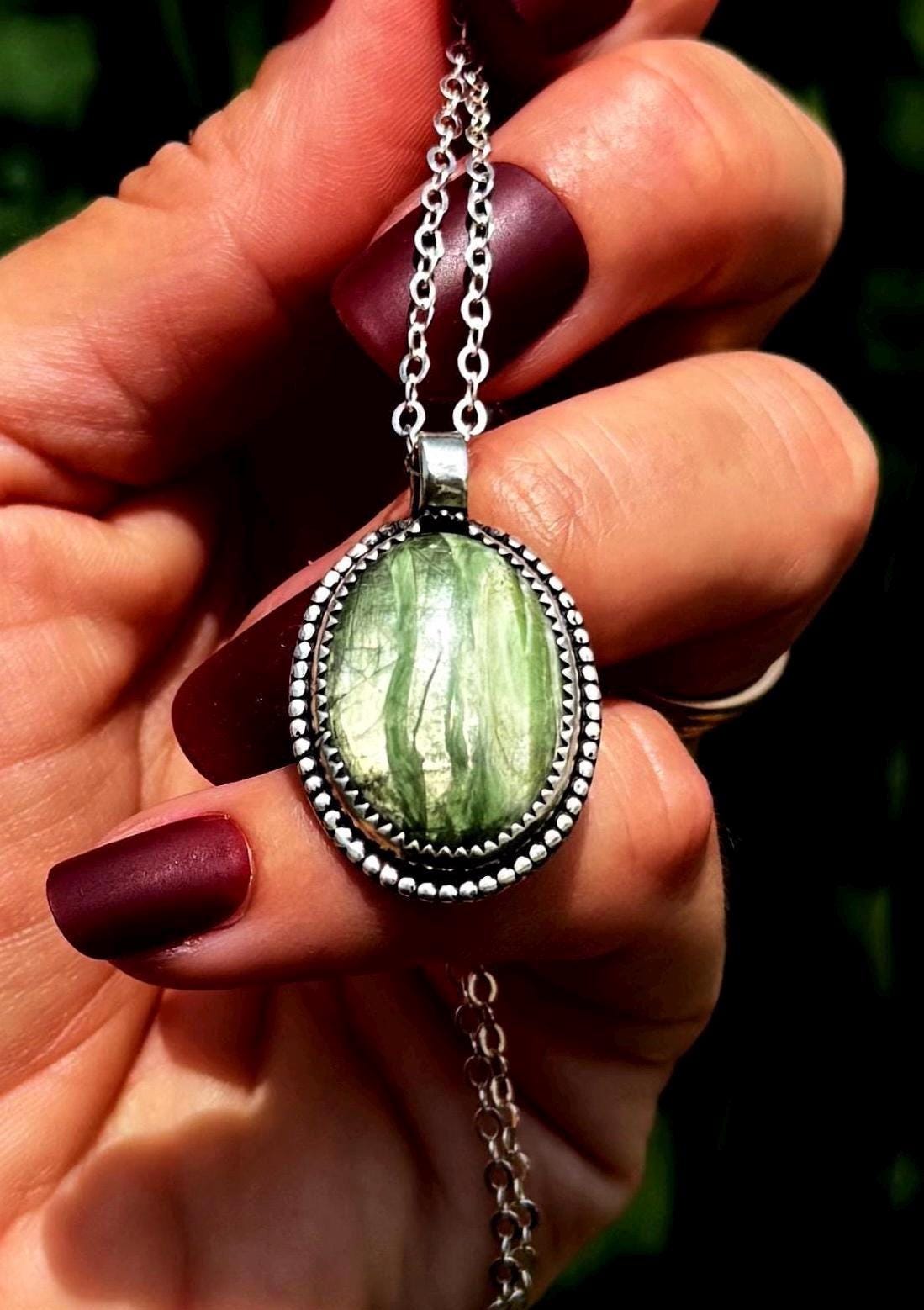 Diopside Necklace In Sterling Silver - For Personal Growth, Renewal, And Abundance - Rare Crystal - Healing Crystal - Diopside Crystal