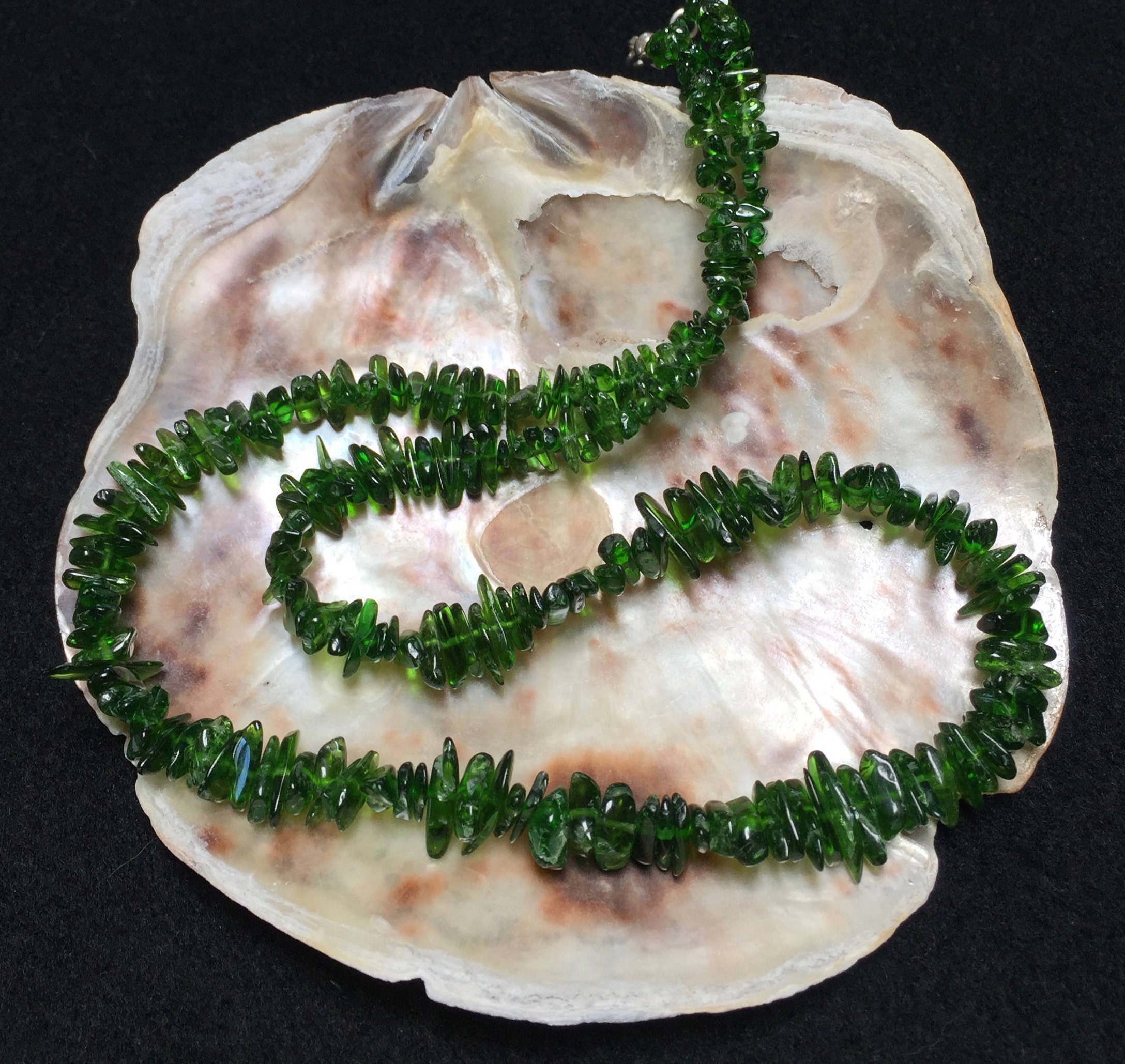 My Guardian! Chrome Diopside A.k.a. Siberian Emerald And Sterling Silver Necklace (2-b)