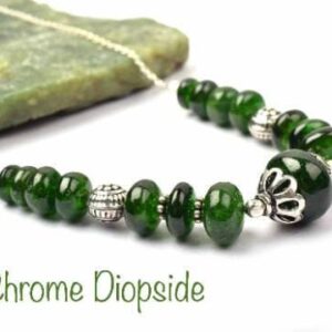 Natural Designer Chrome Diopside Necklace in 925 Sterling Silver, Gemstone Necklace, Necklace, Silver Jewelry, Beaded Necklace, Gift for her