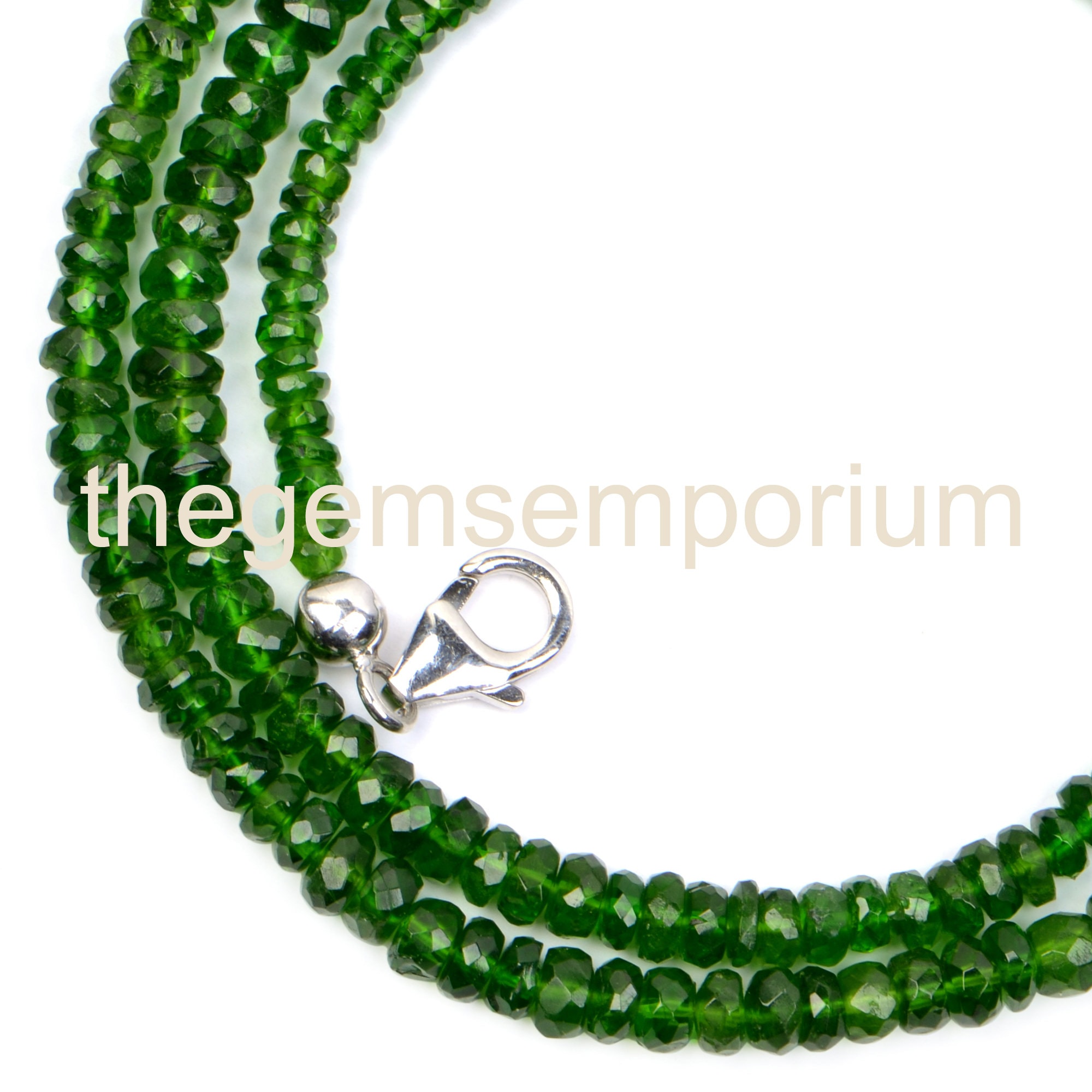 Stunning! Chrome Diopside Faceted Rondelle Necklace, Healing Gemstone Necklace, One Of A Kind Necklace, Delicate Necklace, Gift For Her/mom