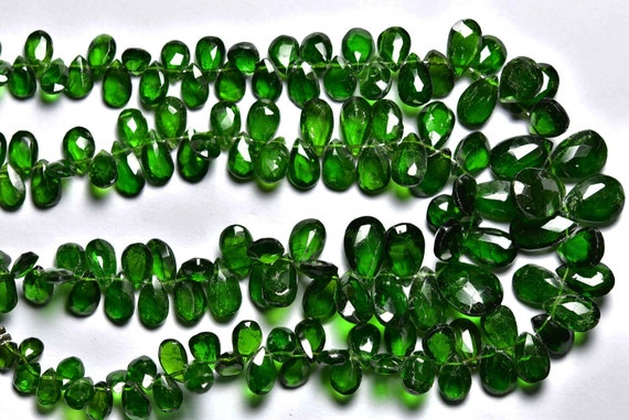 20 Pcs,beautiful Natural Green Chrome Diopside Pear Faceted Briolettes,size Is 5x7-7x10mm #974 20 Pcs,beautiful Natural Green Chrome Diopside Pear Faceted Briolettes,size Is 5x7-7x10mm #974