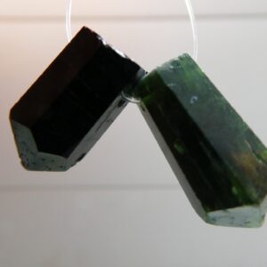 Chrome Diopside Point 14-16mm Stick Beads -2 Pcs Gemstone- Pendant Jewelry Making-craft Natural Beads