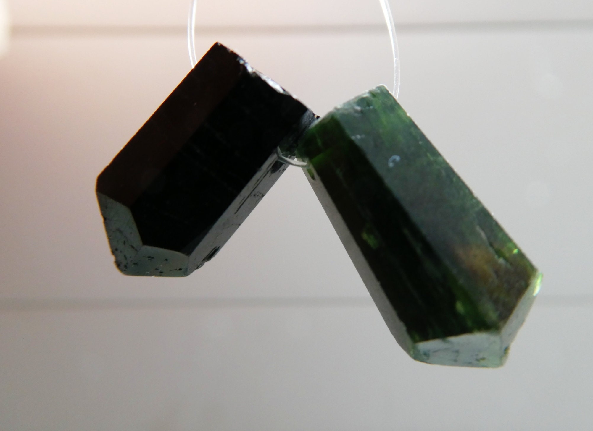 Chrome Diopside Point 14-16mm Stick Beads -2 Pcs Gemstone- Pendant Jewelry Making-craft Natural Beads