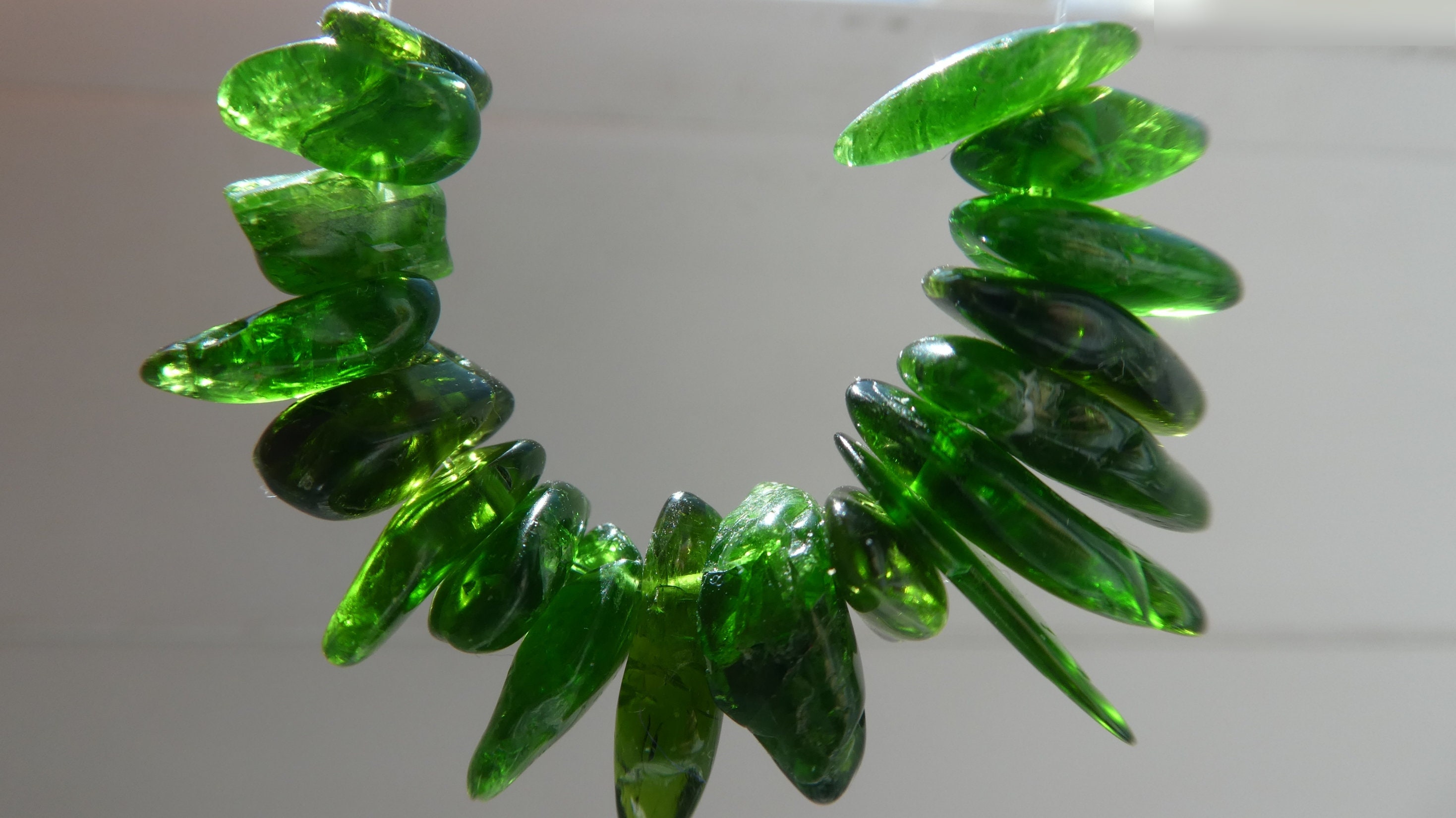 Chrome Diopside Spike 9-14mm Beads- 2in Strand Stick Focal Gemstone Points-jewelry Making -craft Beads