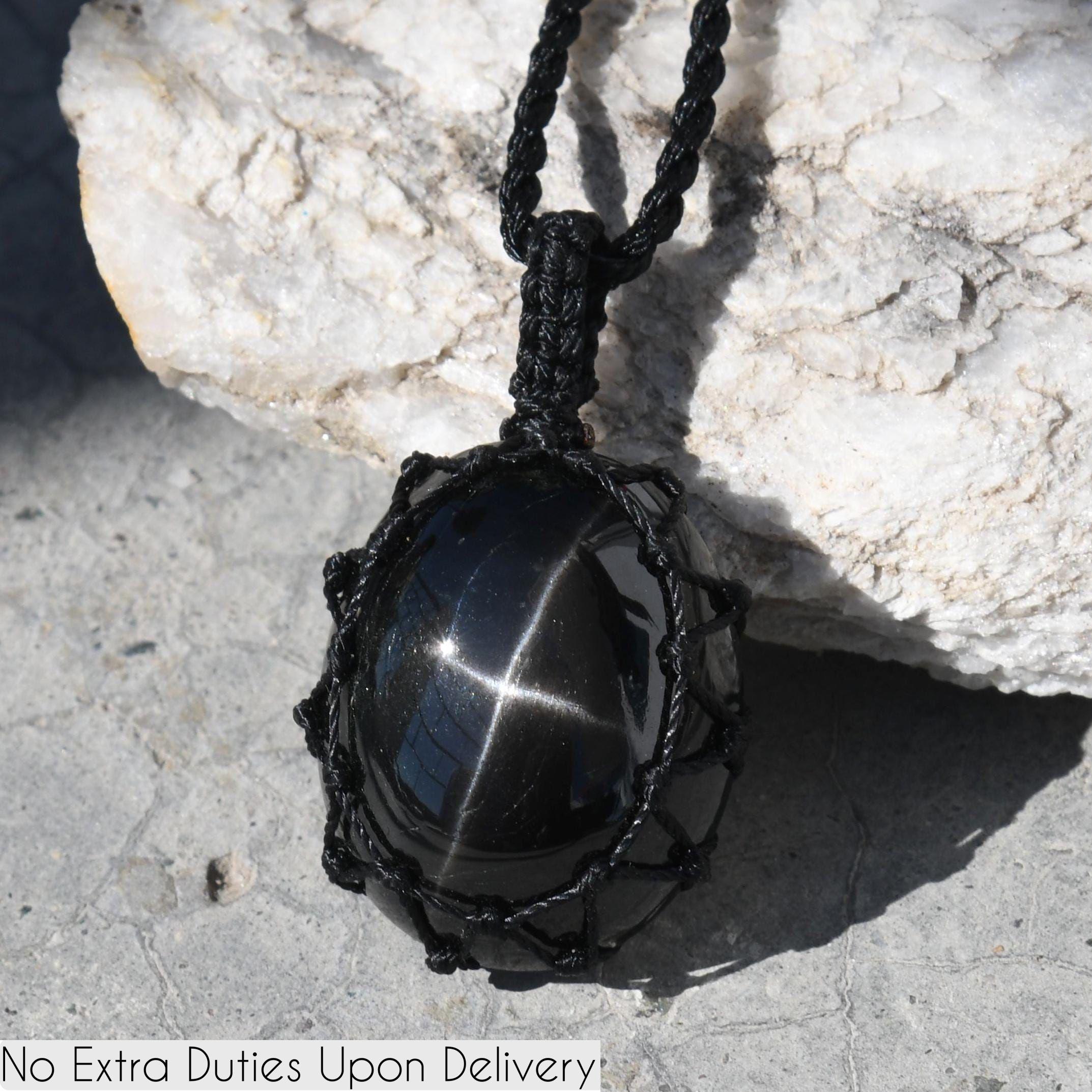 Black Star Diopside Pendant, Black Stone Necklace, Celestial Jewelry, Gemstone Men's Necklace, Husband Gifts For Birthday Black Star Diopside Pendant, Black Stone Necklace, Celestial Jewelry, Gemstone Men's Necklace, Husband Gifts For Birthday