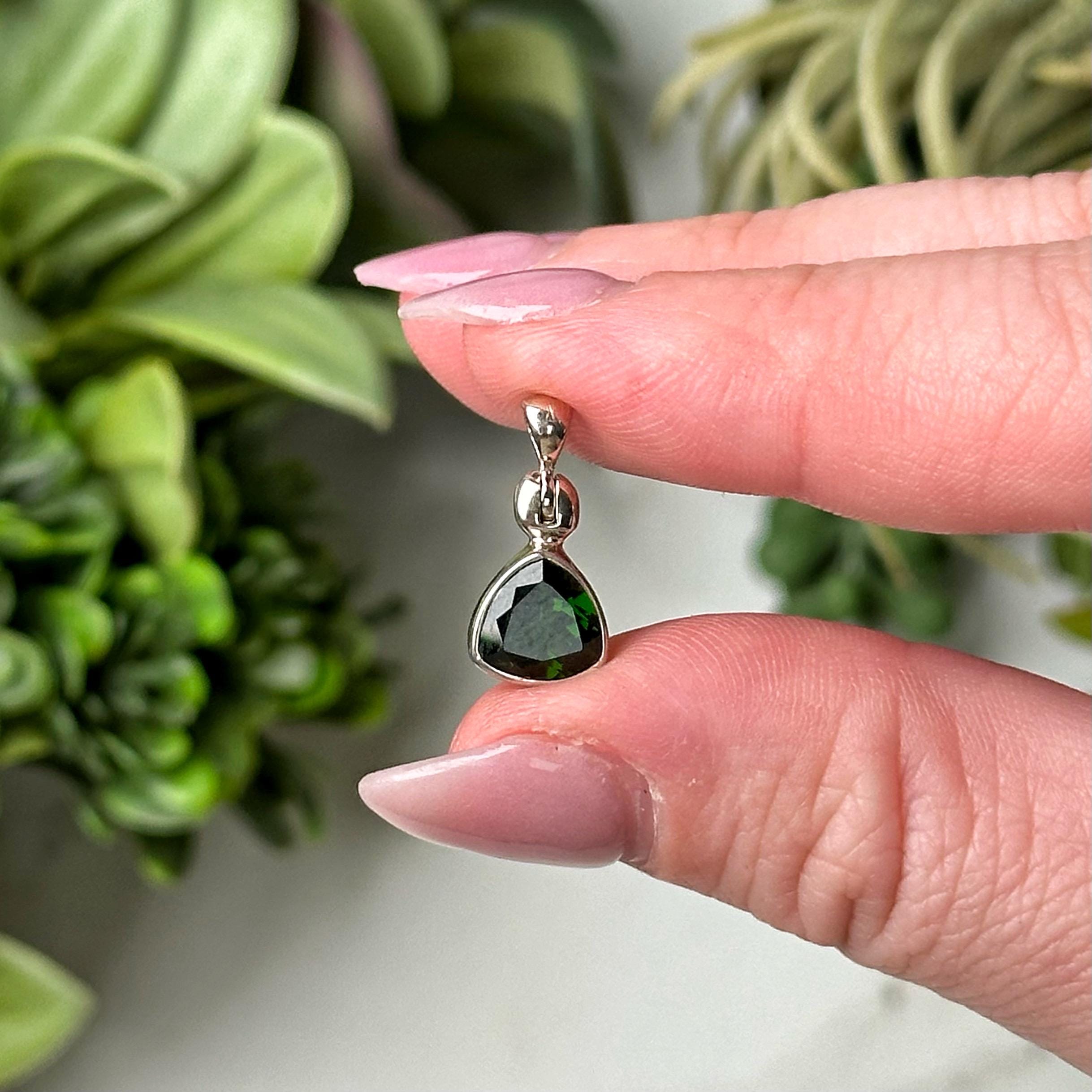 Chrome Diopside Pendant | 1g | - #4 (polished Green Crystal Necklace, Stone Jewelry, Heart Chakra, Love)