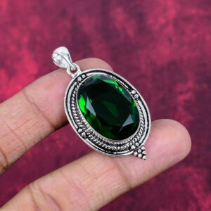 Chrome Diopside Gemstone 925 Sterling Silver Pendant Jewelry, Handmade Jewelry Unique Pendant Gift For Her, Gift For Love, Gift For Wife