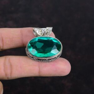 Faceted Chrome Diopside Pendant: Dainty 925 Sterling Silver, Handmade
