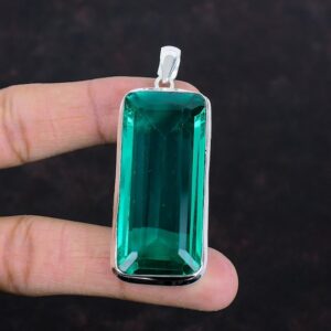 Faceted Chrome Diopside Pendant: Handmade 925 Sterling Silver Pear Gemstone
