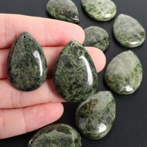 Green Teardrop Diopside Pendant Grade AA Genuine Natural One of a Kind Gemstone